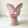 European retro white butterfly wing-shaped plastic 360-degree rotating chair, cylindrical stool, leisure stool, bedroom makeup chair Specification image